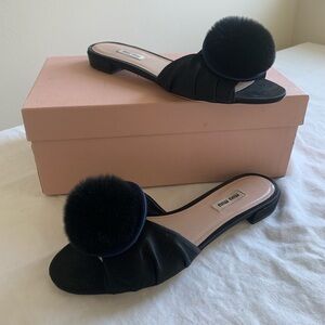 Miu Miu Pom Pom slides